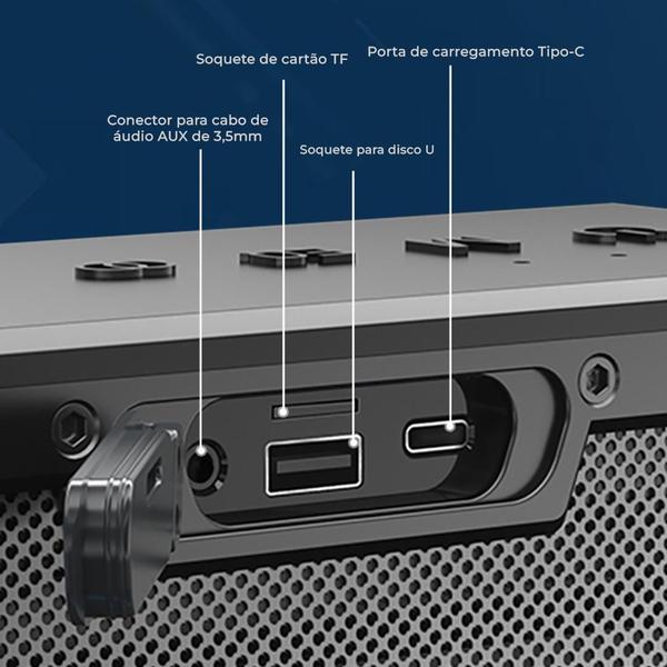 Imagem de Caixa de Som Karaokê Imenso X50 120w c/ 2 Microfones sem Fio