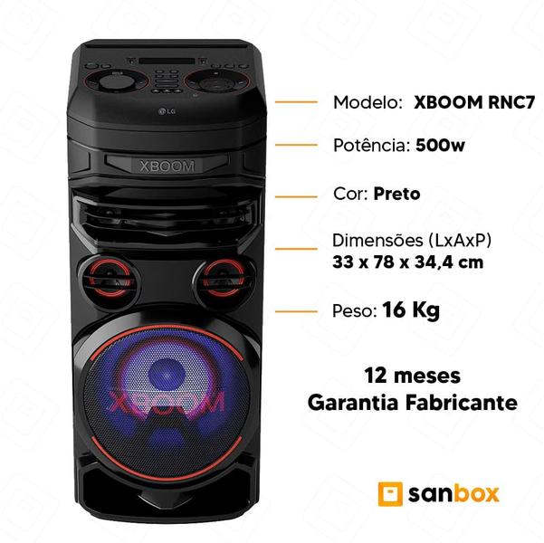 Imagem de Caixa de Som LG XBOOM RNC7 Superamplificador Karaokê Party Speaker LED