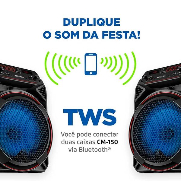 Imagem de Caixa de Som Mondial CM-150 150W RMS Bluetooth Função TWS