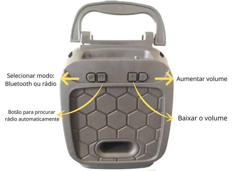 Imagem de Caixa De Som Portátil Bluetooth Mp3 Fm Sd