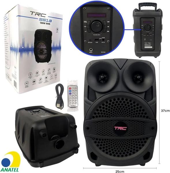 Imagem de Caixa De Som Portatil Bluetooth, Usb, Rádio, Led, Fm 130W 5513 - TRC