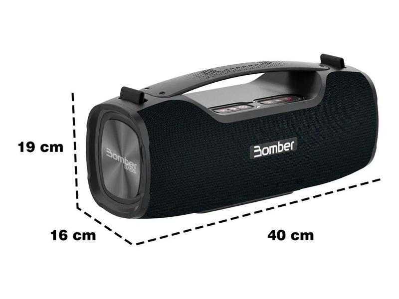 Imagem de Caixa De Som Portátil Bomber Bass Com Bluetooth e Alça Para Transporte