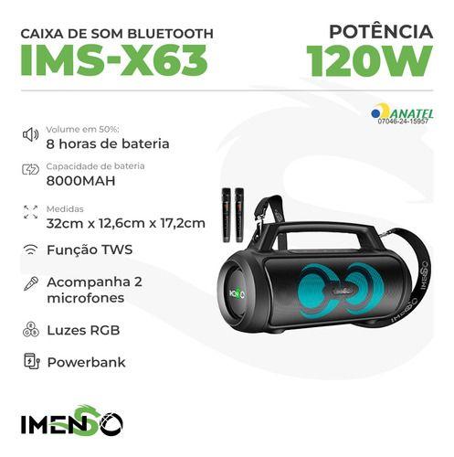 Imagem de Caixa De Som Portátil Bt5.3 Imenso X63 120w Ipx6 Rgb C/ 2mic