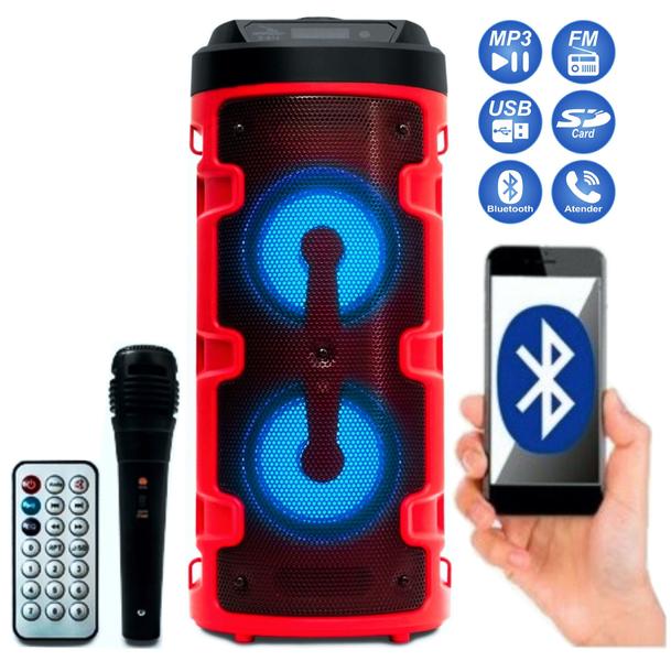 Imagem de Caixa De Som Portátil Rádio Fm Bluetooth Usb Sd Microfone  E Controle - Grasep