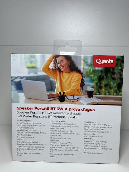 Imagem de Caixa De Som Portátil Speaker Quanta Qtspb62 Bluetooth 3W - Preto