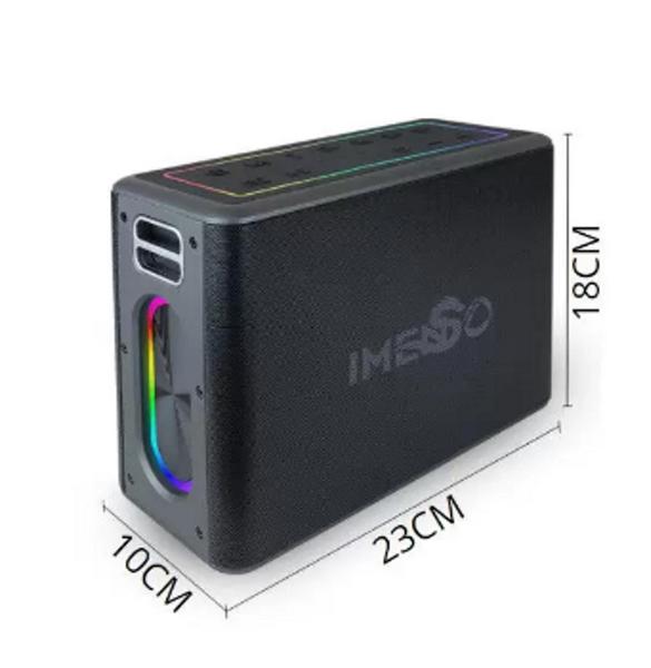 Imagem de Caixa de Som Potente 120W Tws Rgb com 2 Microfones Sem Fio karaoke