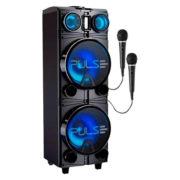 Imagem de Caixa De Som Pulse Storm 2 12Pol Bt Led Rádio 1500W-2 Mic