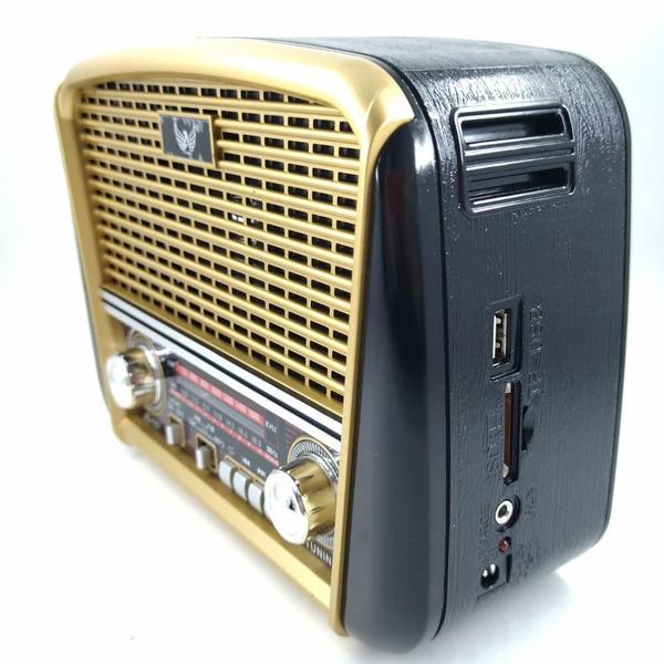 Imagem de Caixa De Som Rádio Portatil Retro Bluetooth Dourado Jd-107