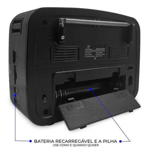 Imagem de Caixa de Som Retro Portátil  AM FM SW  sd/aux/usb