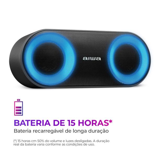 Imagem de Caixa de Som Speaker AIWA SP-01 20W BT 15H IP65 RGB USB TWS