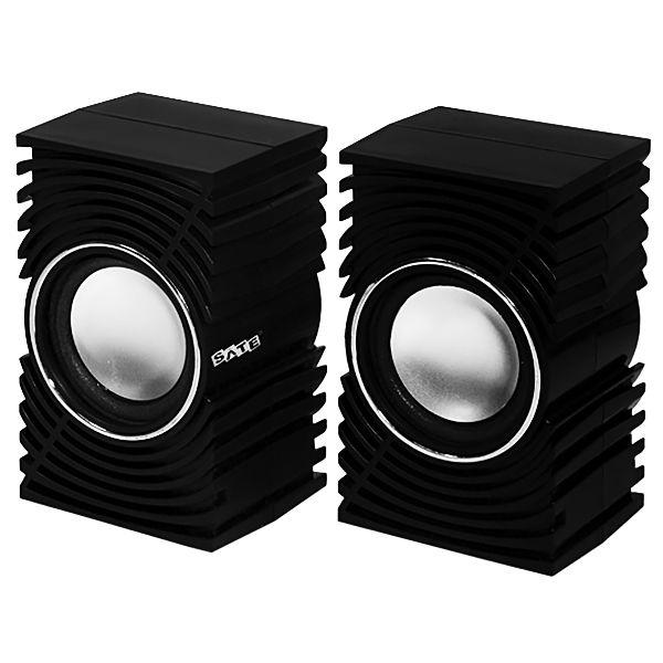 Imagem de Caixa de som Speaker Satellite AS-687U 3 Watts RMS com USB e Mini Jack 3.5 MM - Preto/Prata