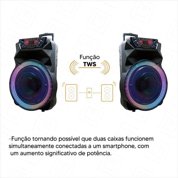 Imagem de Caixa de Som Sumay SM-CAP42 1400W Bluetooth USB FM - Preto