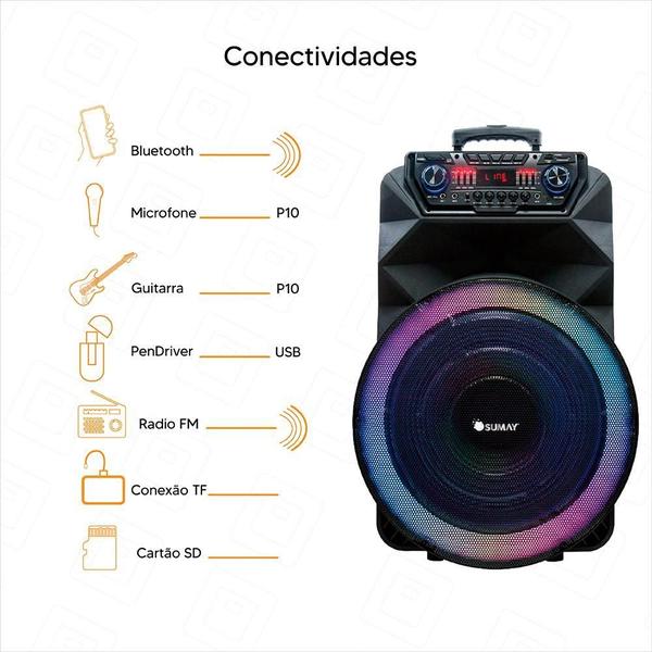 Imagem de Caixa de Som Sumay SM-CAP42 1400W Bluetooth USB FM TWS