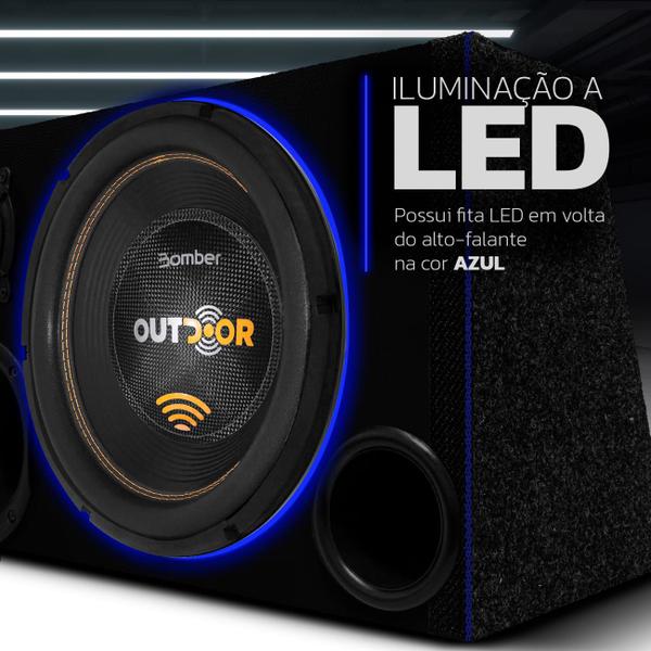 Imagem de Caixa De Som Trio Automotivo 700w RMS Subwoofer Bomber Outdoor 12 Polegadas LED Neon Grave Forte