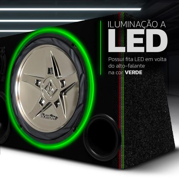 Imagem de Caixa De Som Trio Automotivo Champion Subwoofer Shutt By Bomber 12 Pol 400w RMS Neon Bate Forte