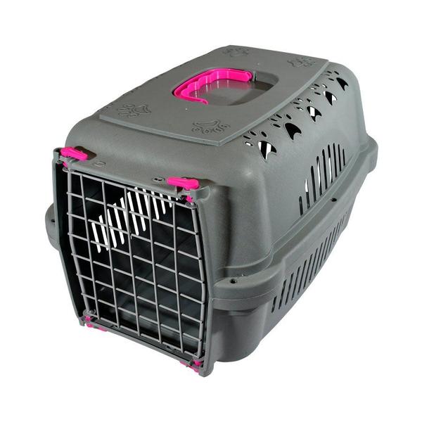 Imagem de Caixa de Transporte DuraPets Pink com Porta de Aço para Cães e Gatos - Tamanho 2