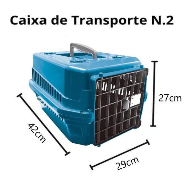 Imagem de Caixa de Transporte N2 Alça e Porta Resistente Pet Azul