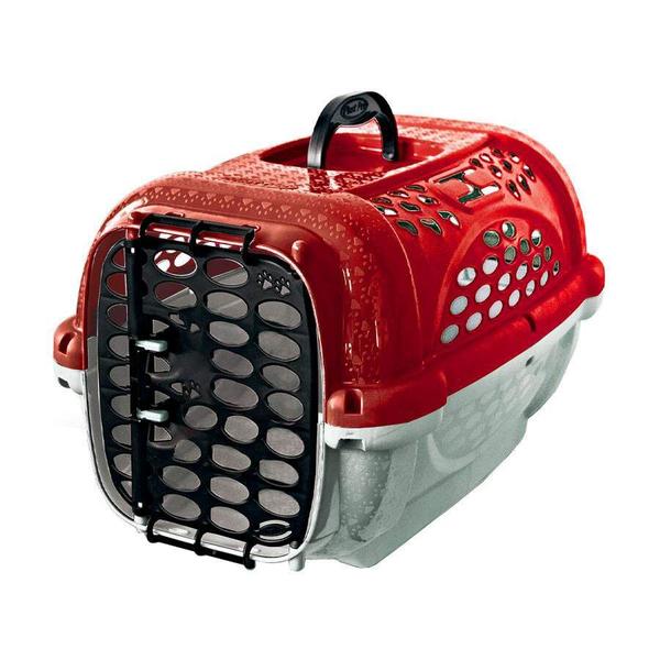 Caixa de Transporte Panther Pop Plast Pet Vermelha para Cães e Gatos - Tamanho 2 Imagem de Caixa de Transporte Panther Pop Plast Pet Vermelha para Cães e Gatos - Tamanho 2