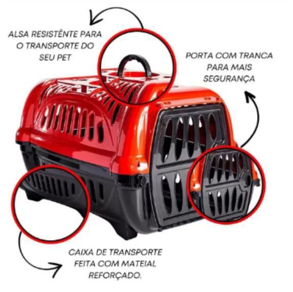 Imagem de Caixa de Transporte para Pet -  Rosa e Preto L 34 x A 30 x C 47 cm