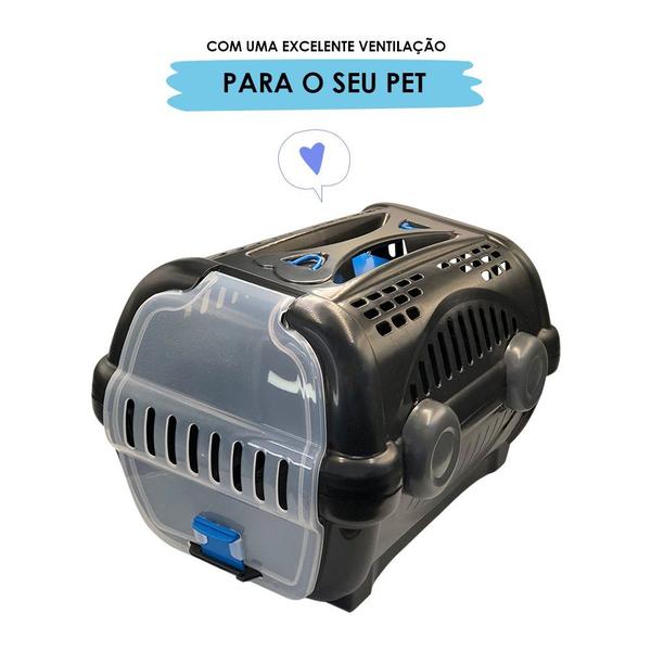 Imagem de Caixa de Transporte para Pets - Preto e Azul