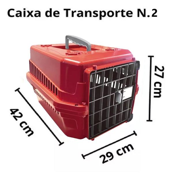 Imagem de Caixa de Transporte Pequeno Porte Cachorros e Gato Vermelho