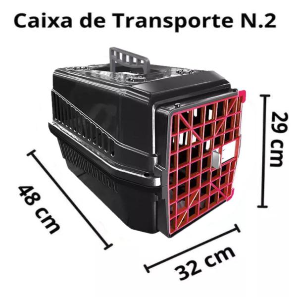 Imagem de Caixa de Transporte Pequeno Porte Cães e Gatos até 7kg Preto