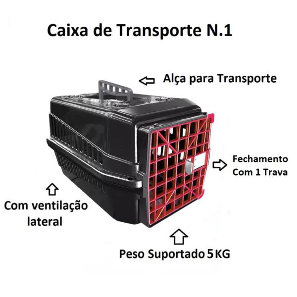 Imagem de Caixa de Transporte Pet Podyum N1 Cães Gatos Preto