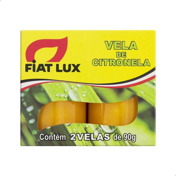 Imagem de Caixa de Vela de Citronela Fiat Lux 90g Repelente Natural de Mosquitos com 2 Unidades