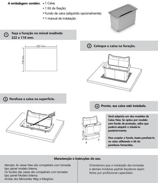 Imagem de Caixa Deembutir Em Mesa Móveis New 6 Slim Com 6 Tomadas