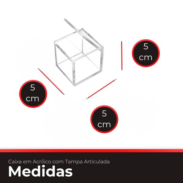 Imagem de Caixa em Acrílico com Tampa Articulada 5x5x5 cm 9 un