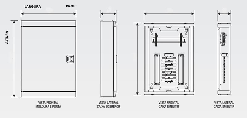 Imagem de Caixa Embutir Para 34 Disjuntores Din Sem Barramento