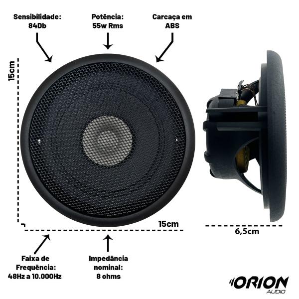 Imagem de Caixa Embutir Teto Arandela Preta 5pol 55w 8ohm Som Ambiente