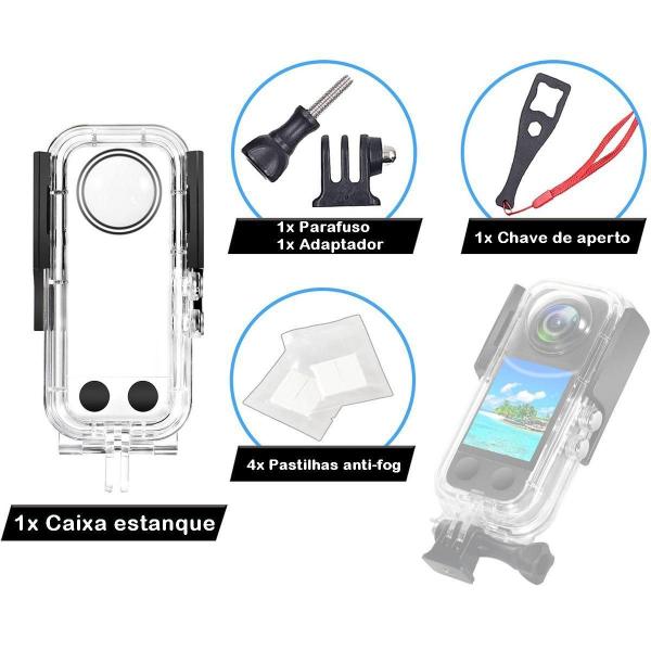 Imagem de Caixa Estanque Waterproof Case 40M Para Câmeras Insta360 X3