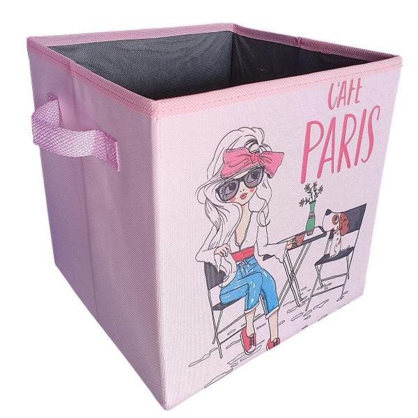 Caixa Feminina Estampada Para Decoração - Café Paris - Organibox Imagem de Caixa Feminina Estampada Para Decoração - Café Paris
