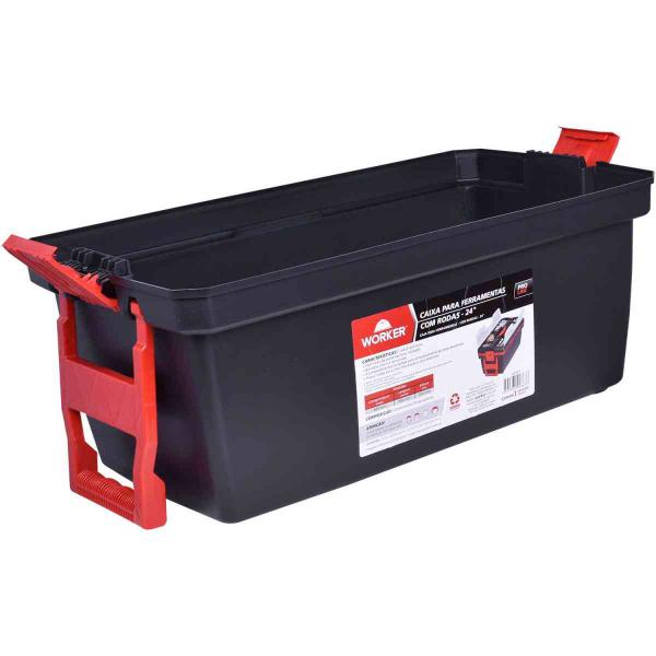 Caixa Ferramenta Plástica 24" Com Rodas Worker Imagem de Caixa Ferramenta Plástica 24" Com Rodas Worker