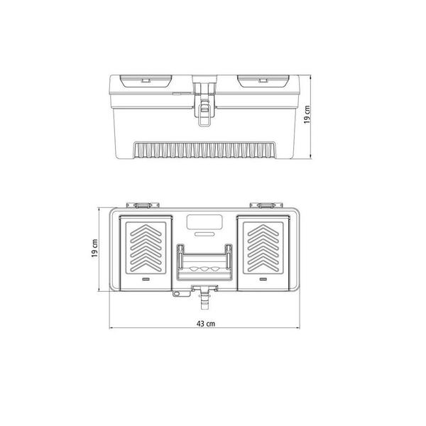 Imagem de Caixa ferramentas plastica 17pol com travas metalicas ref 43803/017 tramontina