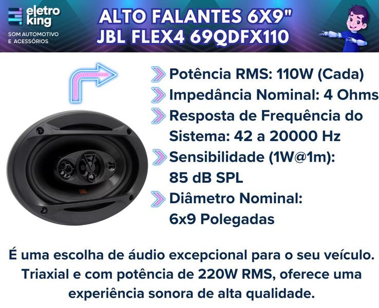 Imagem de Caixa Jbl Amplificada Sw8ams + 4 Alto Falantes 6x9 Pol 220w