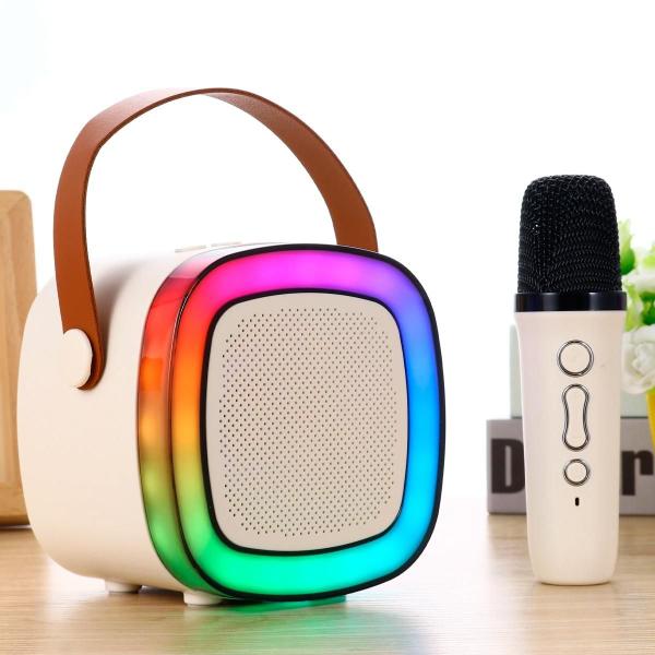 Imagem de Caixa Karaokê Infantil LED Bluetooth Microfone Portátil RGB