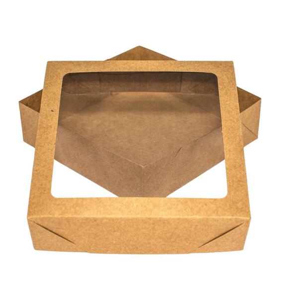 Caixa Kraft Visor 15x15x4 Brigadeiro Lembrancinha 80 Un - Salvo Embalagens Imagem de Caixa Kraft Visor 15x15x4 Brigadeiro Lembrancinha 80 Un