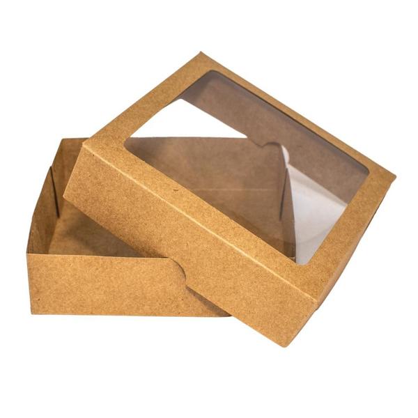 Caixa Kraft Visor 15x15x4 Brigadeiro Lembrancinha 80 Un - Salvo Embalagens Imagem de Caixa Kraft Visor 15x15x4 Brigadeiro Lembrancinha 80 Un