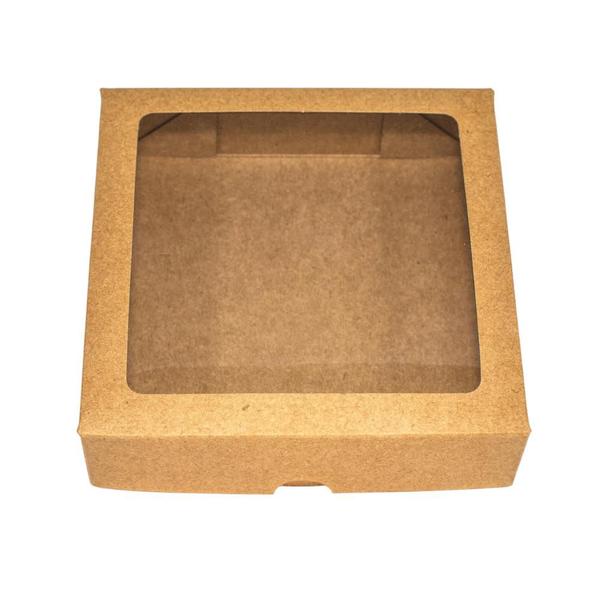 Caixa Kraft Visor 15x15x4 Brigadeiro Lembrancinha 80 Un - Salvo Embalagens Imagem de Caixa Kraft Visor 15x15x4 Brigadeiro Lembrancinha 80 Un