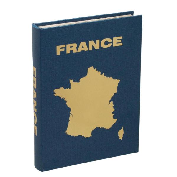 Imagem de Caixa livro france decorativa em mdf  azul e dourado 36cm