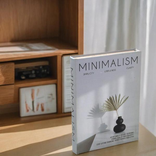 Imagem de Caixa livro minimalism decorativa em mdf e tecido 34cm