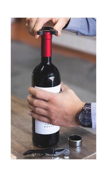 Imagem de Caixa Madeira MDF p/ Garrafa de Vinho 750ml com 4 Acessórios