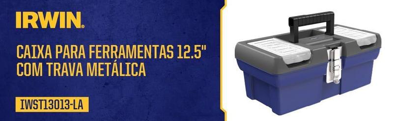 Caixa Maleta Para Ferramentas Irwin 12.5'' Trava Metálica Imagem de Caixa Maleta Para Ferramentas Irwin 12.5'' Trava Metálica