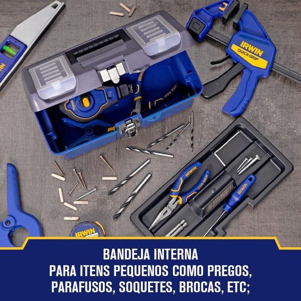 Caixa Maleta Para Ferramentas Irwin 12.5'' Trava Metálica Imagem de Caixa Maleta Para Ferramentas Irwin 12.5'' Trava Metálica