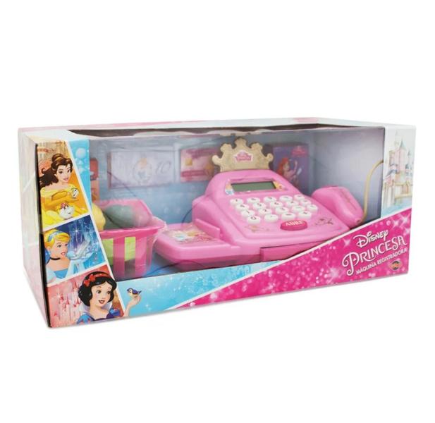 Caixa Máquina Registradora com Acessórios e Leitor Princesas - Toyng Imagem de Caixa Máquina Registradora com Acessórios e Leitor Princesas