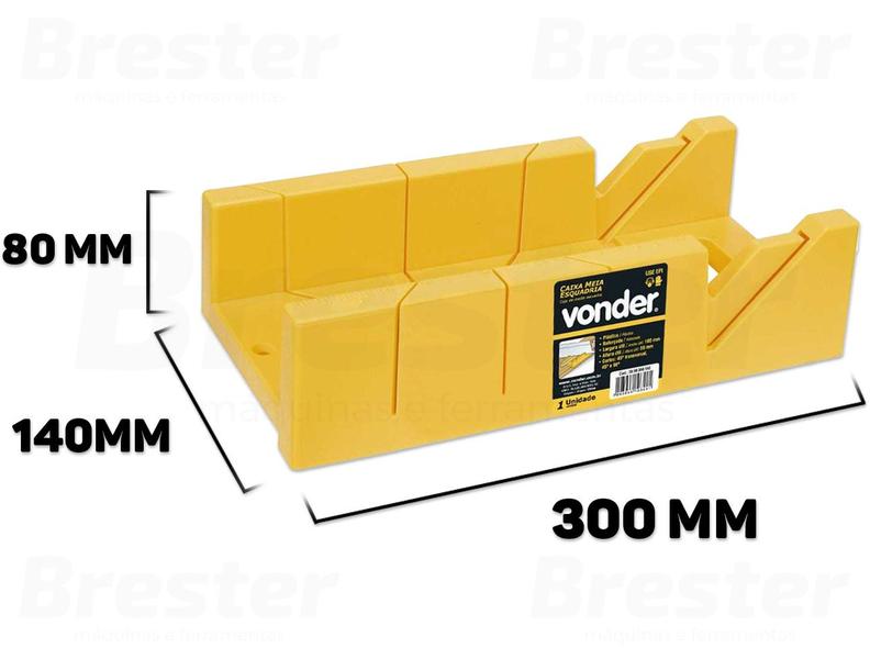 Imagem de Caixa Meia Esquadria Gabarito Corta Em 45 E 90 Graus Vonder 3099300140