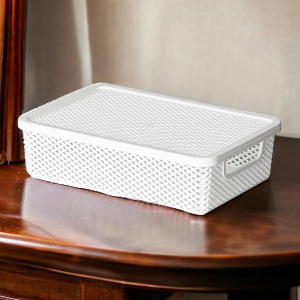 Caixa Multiuso Organizador Com Tampa Linea 8cm x 26cm x 36cm - Paramount 3 Imagem de Caixa Multiuso Organizador Com Tampa Linea 8cm x 26cm x 36cm