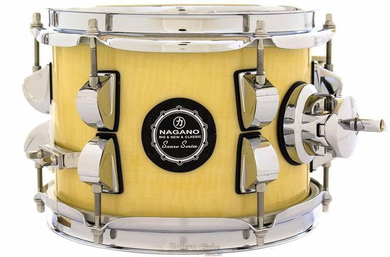 Imagem de Caixa Nagano Snare Series Micro New Beat Natural Clear 8x6 com Caneca e Clamp Holder para Fixação